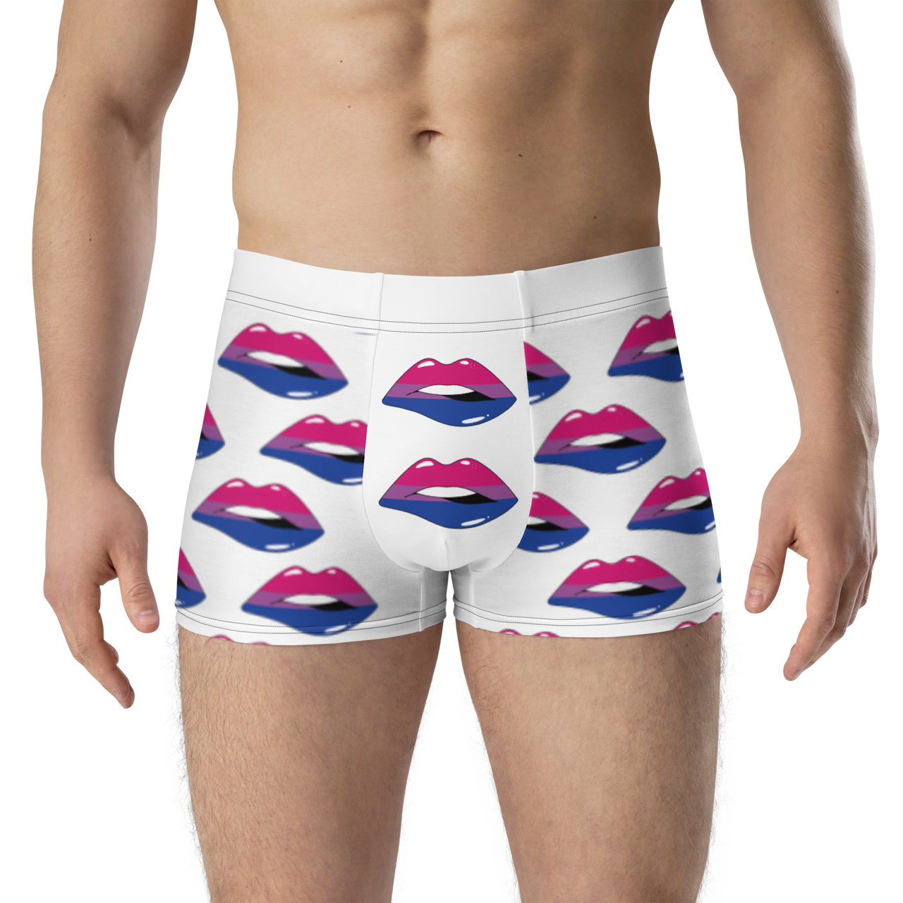 Bisexual Flag LGBTQ Kisses Underwear for Her/Him or They/Them - White SHAVA