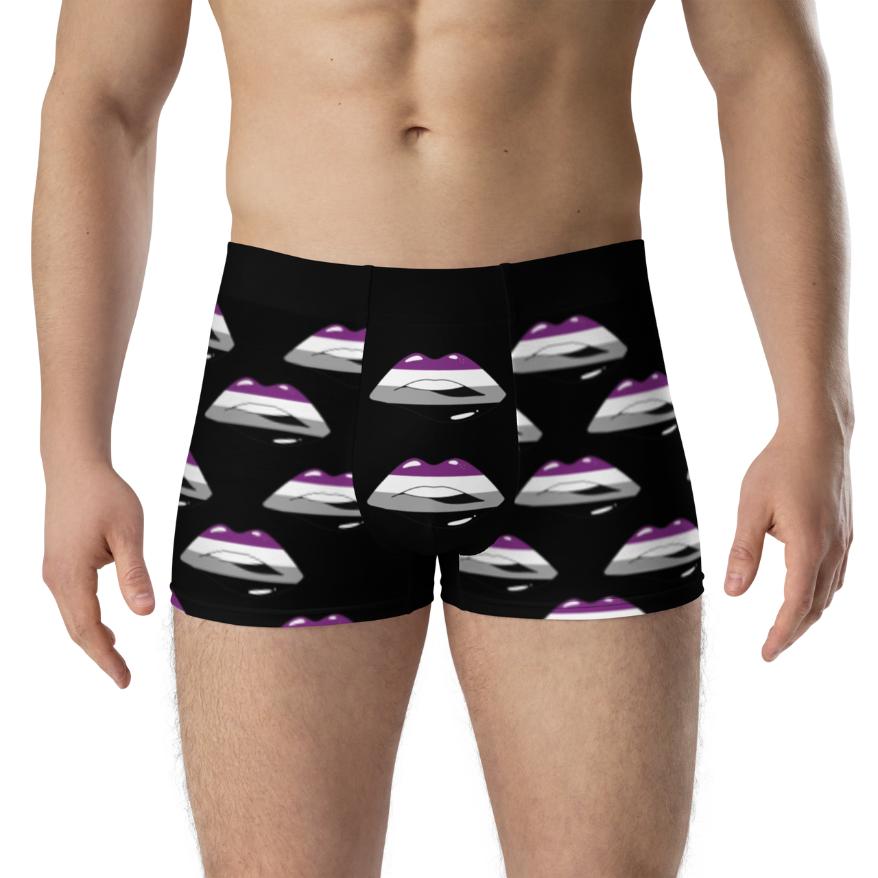 Asexual Flag LGBTQ Kisses Underwear for Her/Him or They/Them - Black SHAVA