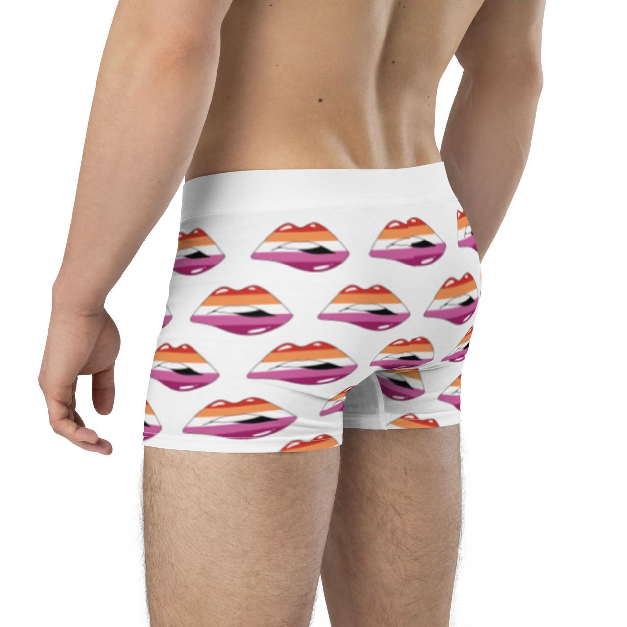 Lesbian Flag LGBTQ Kisses Underwear for Her/Him or They/Them - White SHAVA