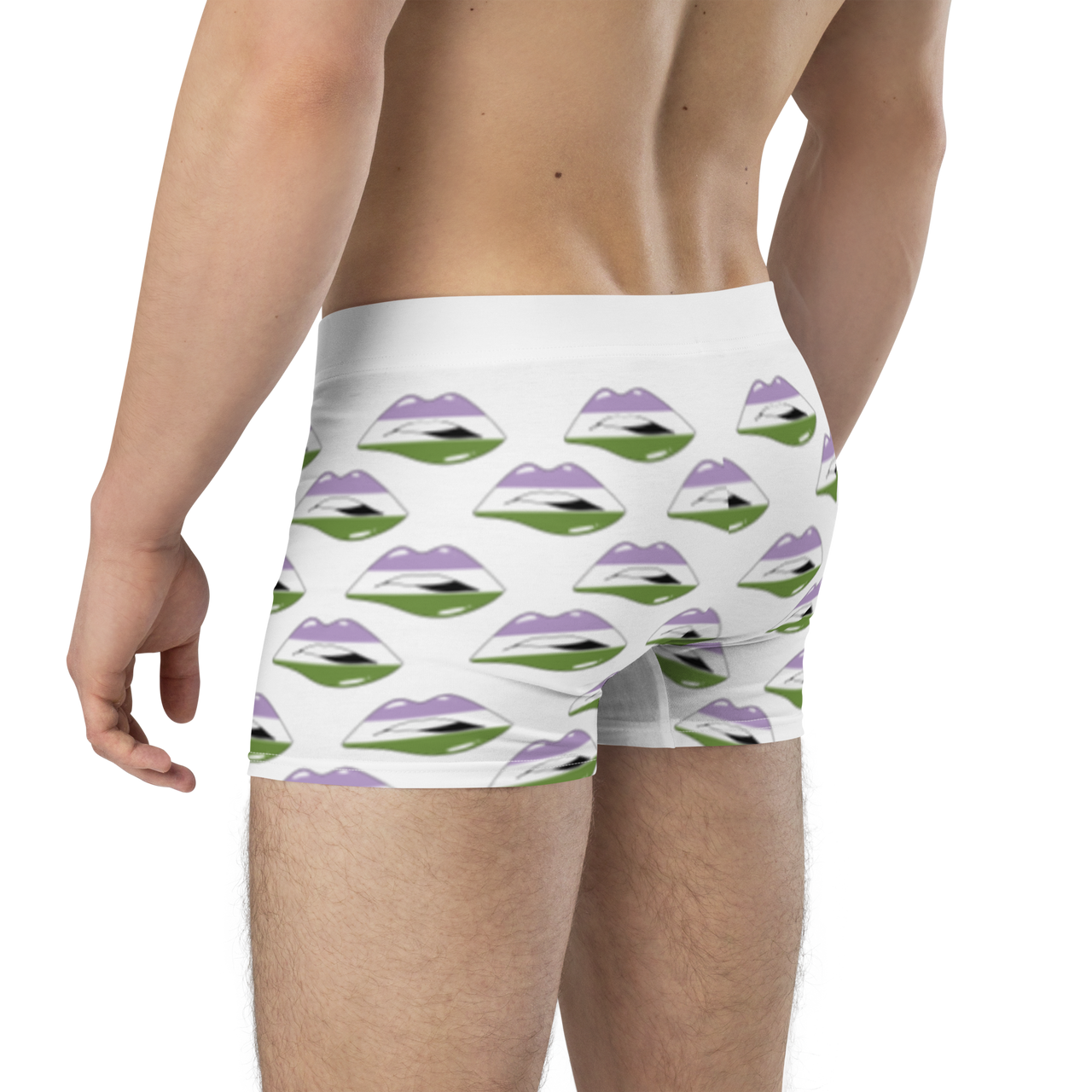 Genderqueer Flag LGBTQ Kisses Underwear for Her/Him or They/Them - White SHAVA