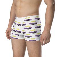 Thumbnail for Non-Binary Flag LGBTQ Kisses Underwear for Her/Him or They/Them - White SHAVA