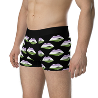 Thumbnail for Genderqueer Flag LGBTQ Kisses Underwear for Her/Him or They/Them - Black SHAVA