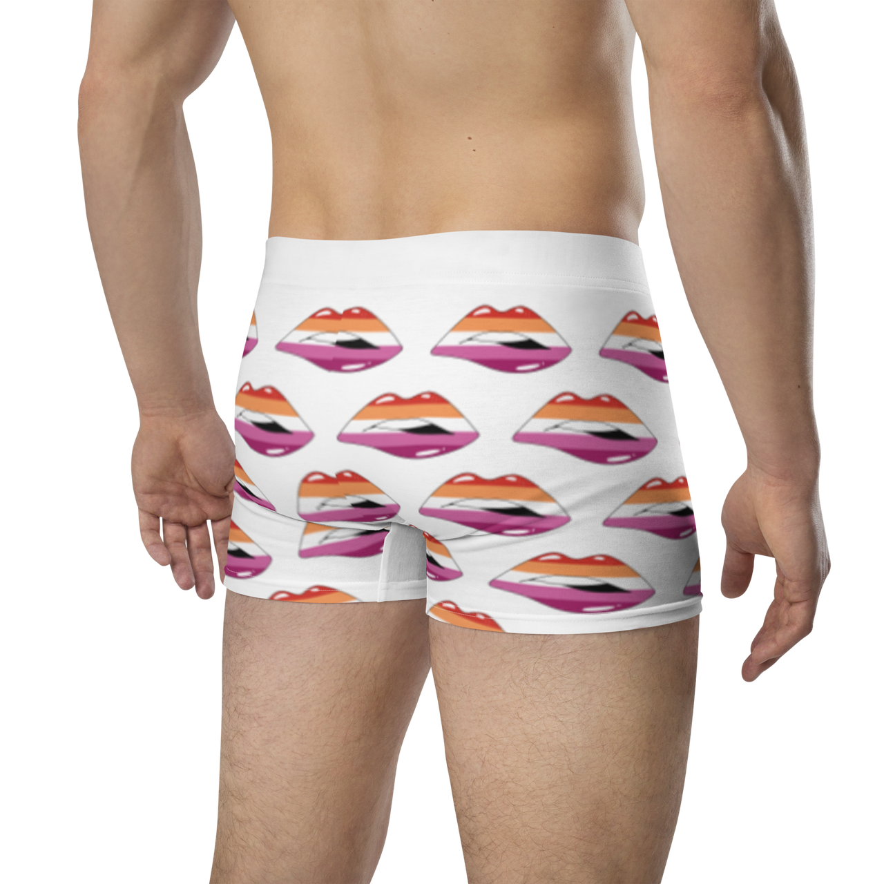 Lesbian Flag LGBTQ Kisses Underwear for Her/Him or They/Them - White SHAVA