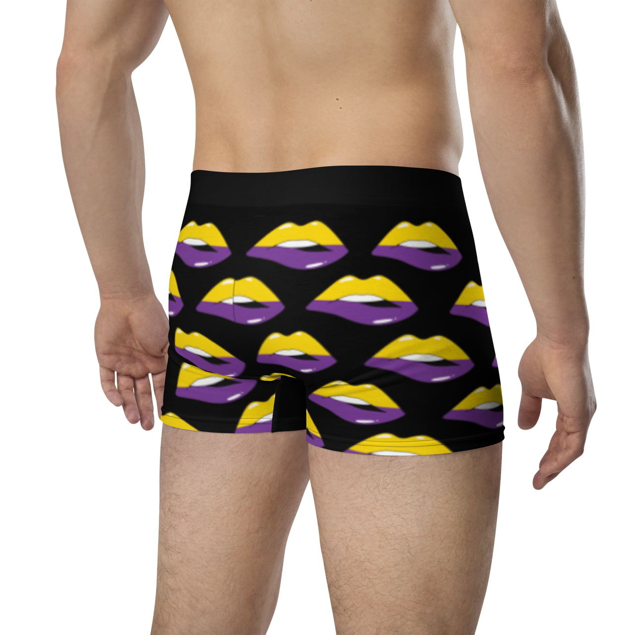 Intersexual Flag LGBTQ Kisses Underwear for Her/Him or They/Them - Black SHAVA