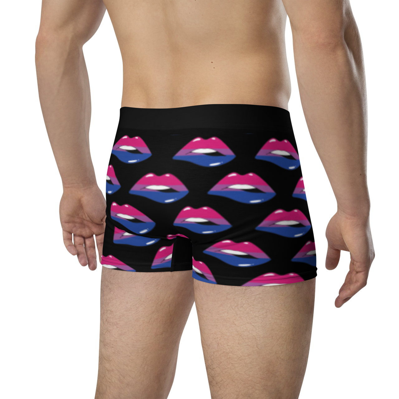 Bisexual Flag LGBTQ Kisses Underwear for Her/Him or They/Them - Black SHAVA
