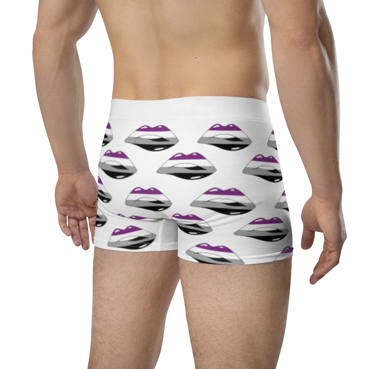 Asexual Flag LGBTQ Kisses Underwear for Her/Him or They/Them - White SHAVA