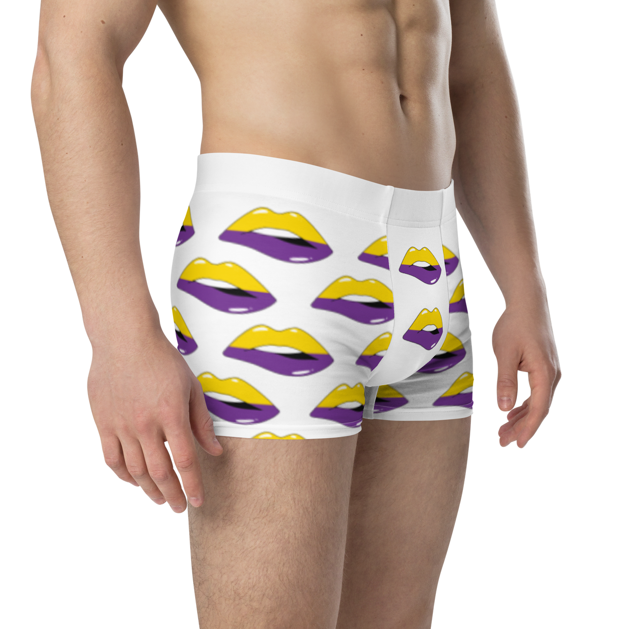 Intersexual Flag LGBTQ Kisses Underwear for Her/Him or They/Them - White SHAVA