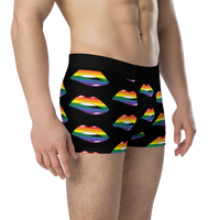 Thumbnail for LGBTQ Flag Kisses Underwear for Her/Him or They/Them - Black SHAVA