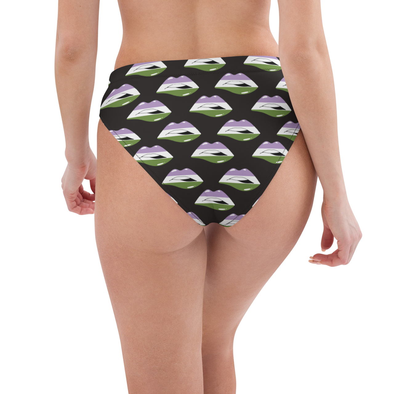 Genderqueer Flag LGBTQ Kisses Underwear for They/Them Him/Her - Black SHAVA