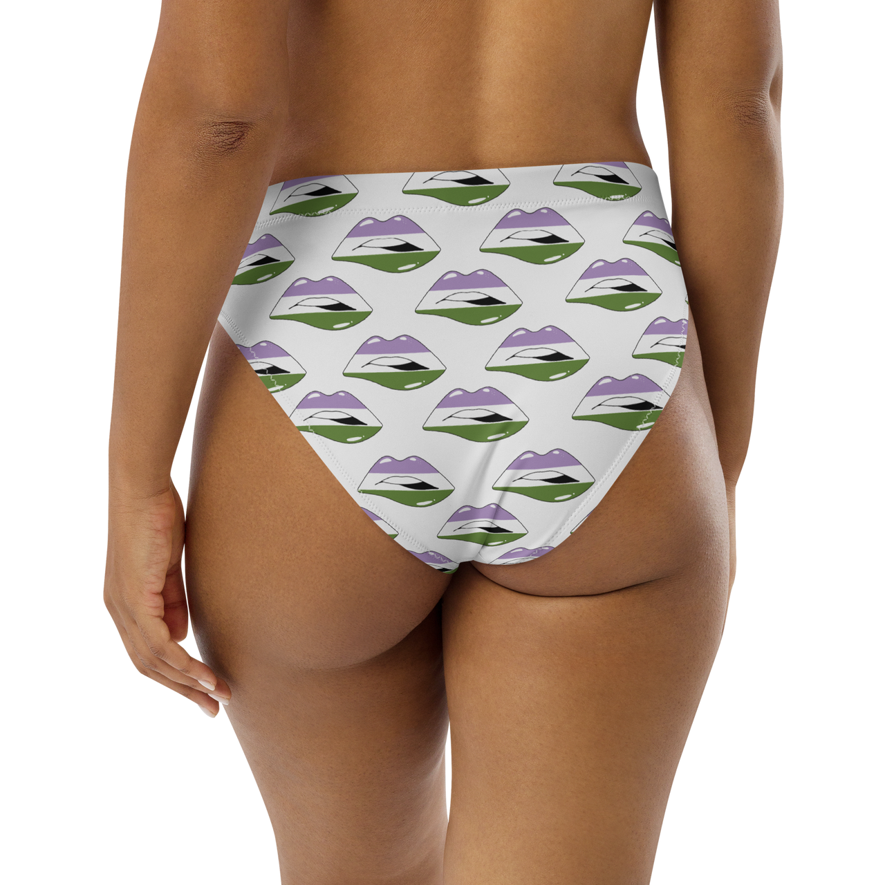 Genderqueer Flag LGBTQ Kisses Underwear for They/Them Him/Her - White SHAVA