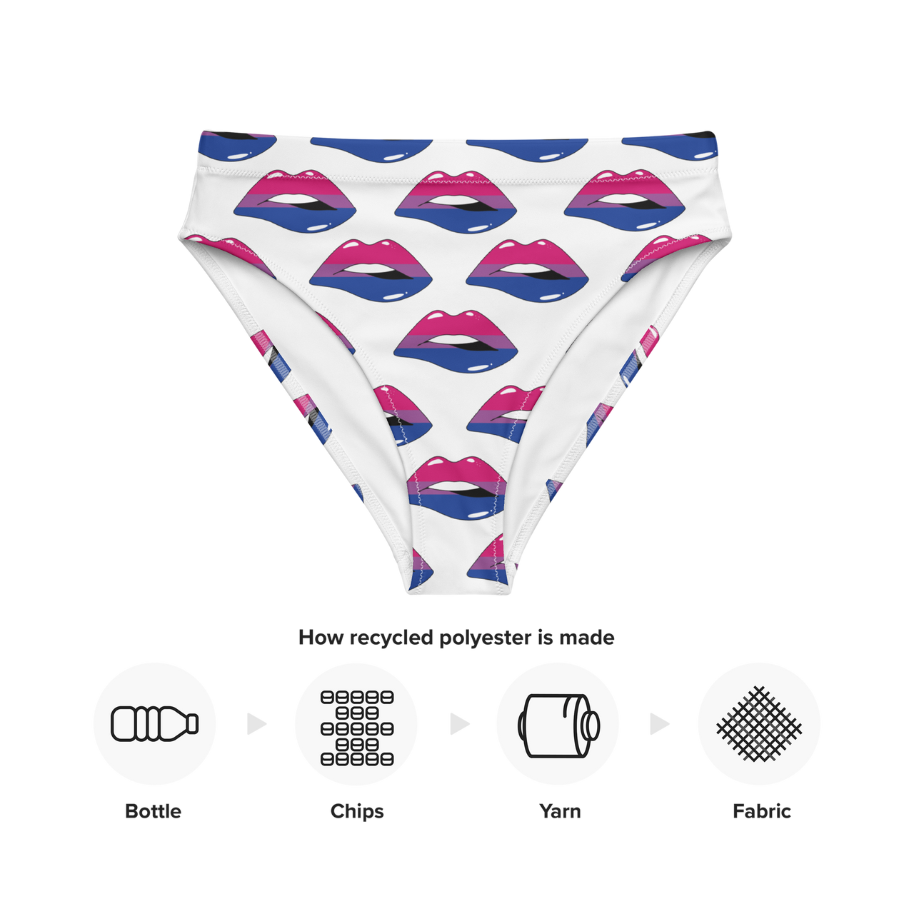 Bisexual Flag LGBTQ Kisses Underwear for They/Them Him/Her - White SHAVA