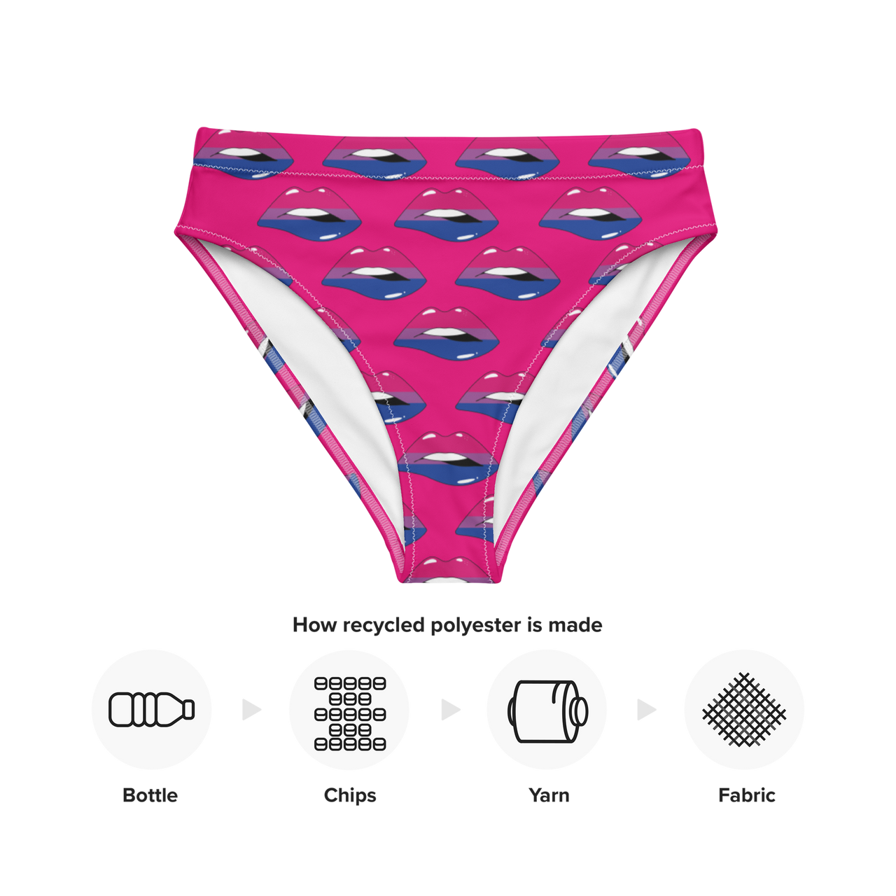Bisexual Flag LGBTQ Kisses Underwear for They/Them Him/Her - Pink SHAVA