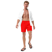 Thumbnail for Solid Men's Swim Trunks - Red SHAVA CO