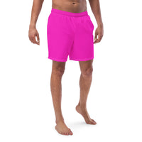 Thumbnail for Solid Men's Swim Trunks - Shocking Pink SHAVA CO