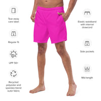 Thumbnail for Solid Men's Swim Trunks - Shocking Pink SHAVA CO