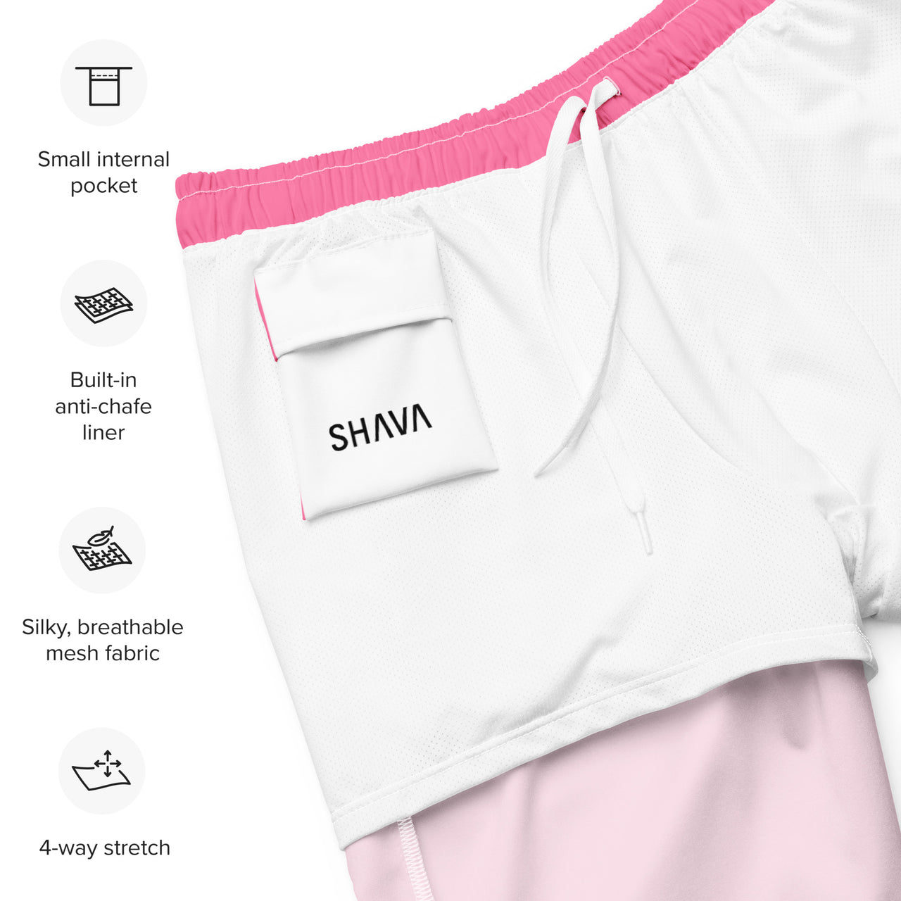 Solid Men's Swim Trunks - French Pink SHAVA CO