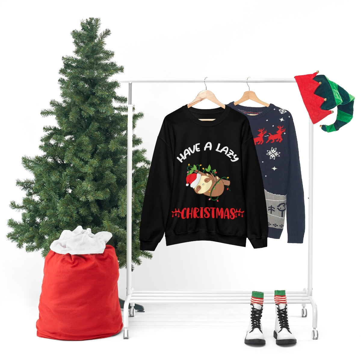 Merry Christmas Unisex Sweatshirts , Sweatshirt , Women Sweatshirt , Men Sweatshirt ,Crewneck Sweatshirt, Have a Lazy Christmas Printify