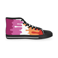 Thumbnail for Lesbian Drip Rainbow Flag LGBTQ High Top Sneakers Unisex Size Printify