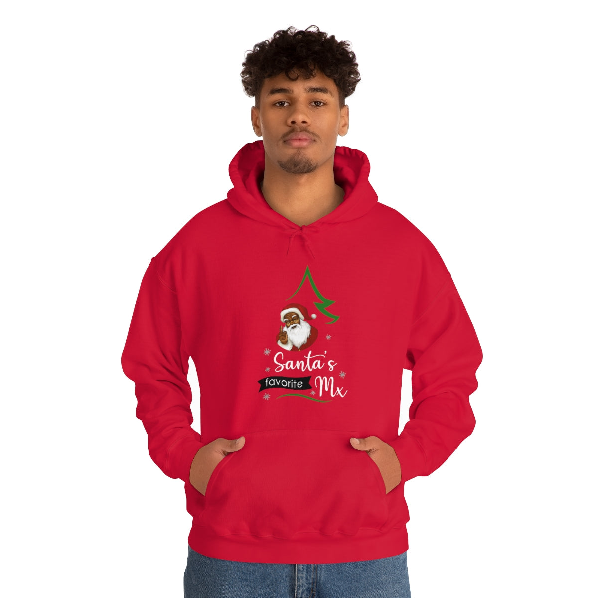 Christmas Custom Hoodie Unisex Custom Hoodie , Hooded Sweatshirt , SANTA’S FAVORITE Mx Printify
