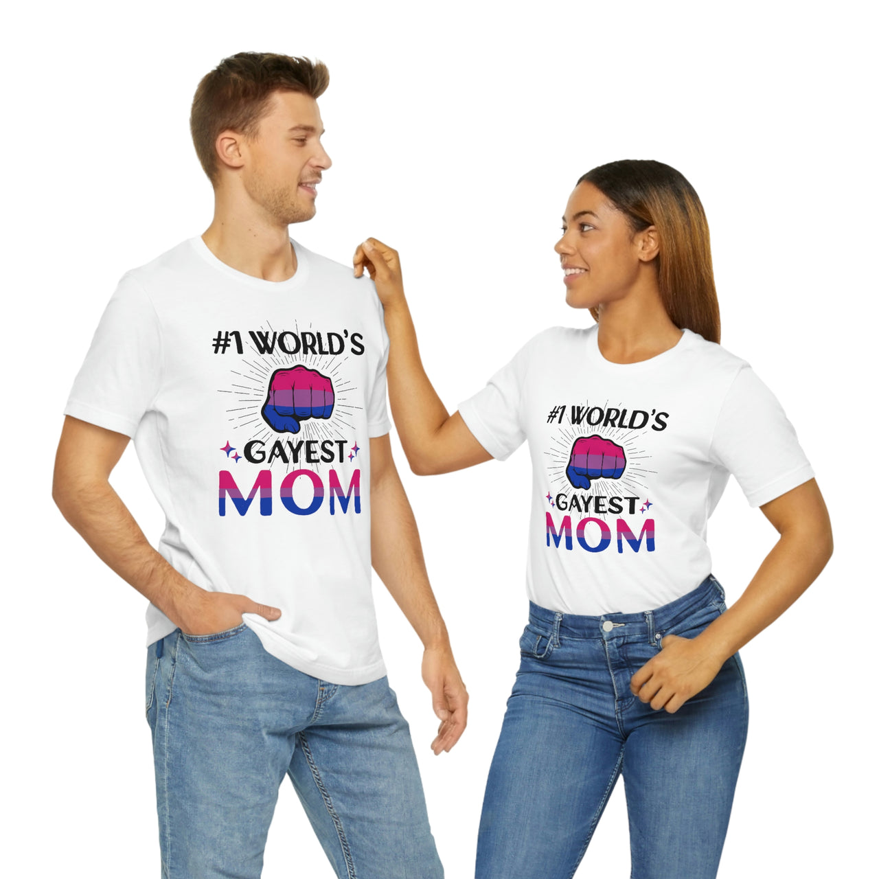 Bisexual Pride Flag Mother's Day Unisex Short Sleeve Tee - #1 World's Gayest Mom SHAVA CO