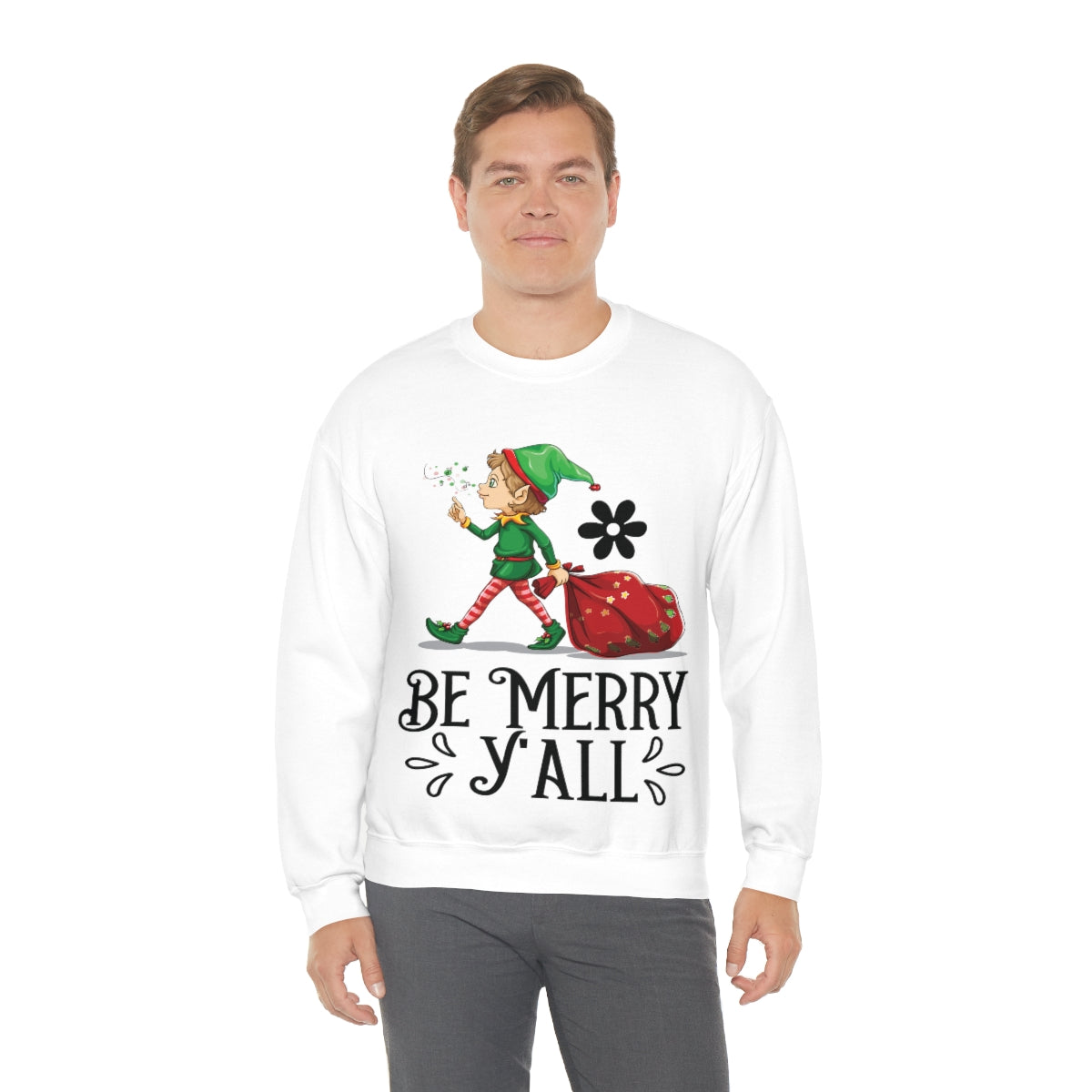 Merry Christmas Unisex Sweatshirts , Sweatshirt , Women Sweatshirt , Men Sweatshirt ,Crewneck Sweatshirt, Be Merry Y'all Printify