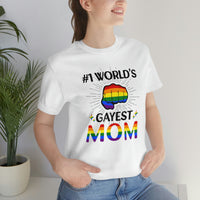 Thumbnail for Rainbow Pride Flag Mother's Day Unisex Short Sleeve Tee - #1 World's Gayest Mom SHAVA CO