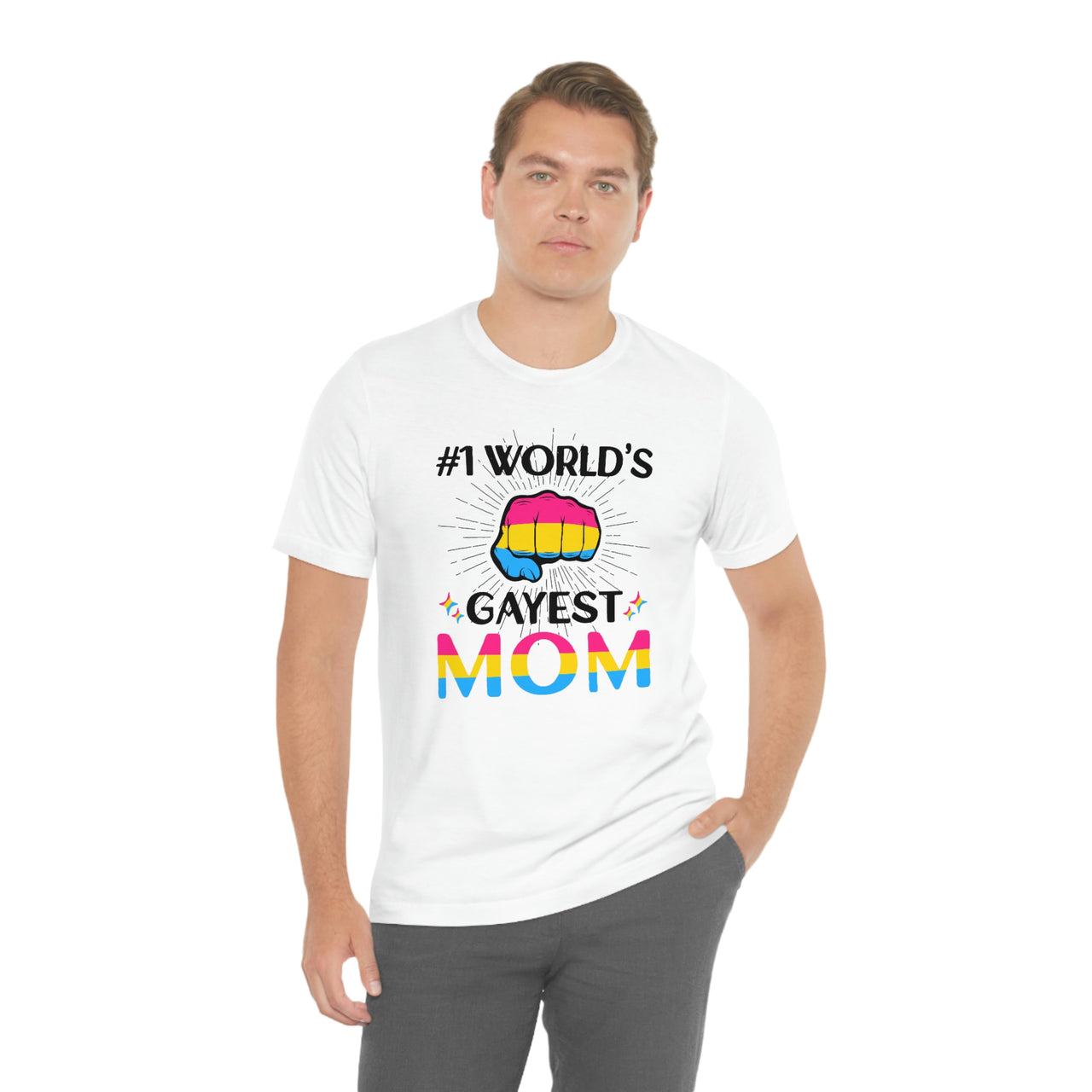 Pansexual Pride Flag Mother's Day Unisex Short Sleeve Tee - #1 World's Gayest Mom SHAVA CO