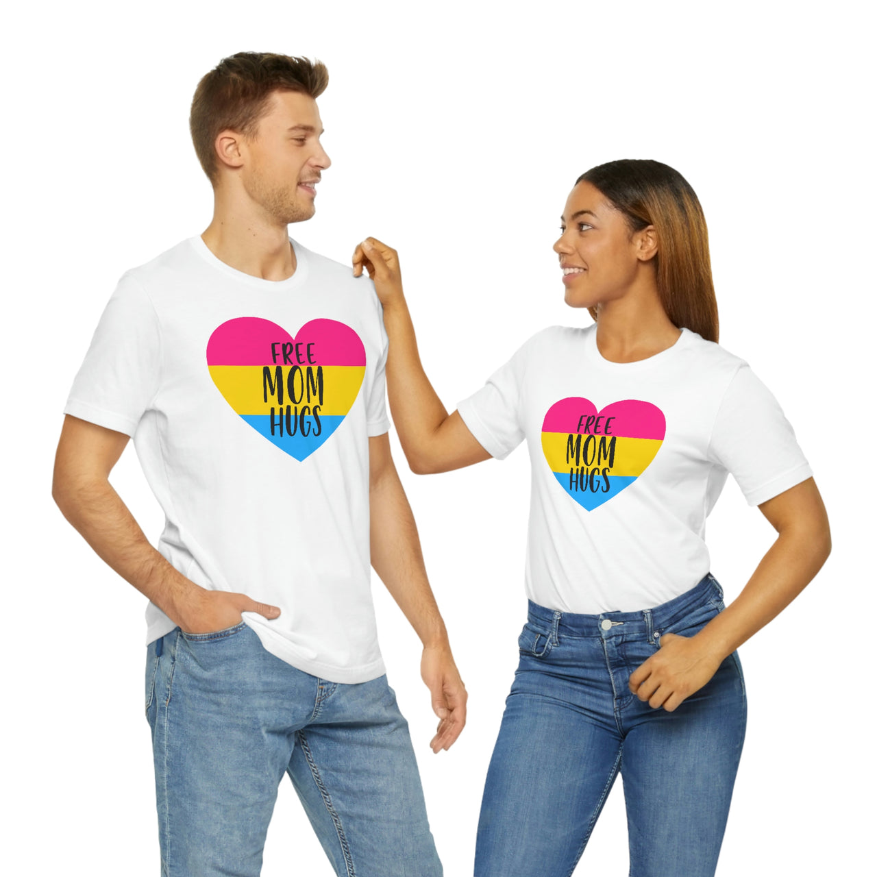 Pansexual Pride Flag Mother's Day Unisex Short Sleeve Tee - Free Mom Hugs SHAVA CO