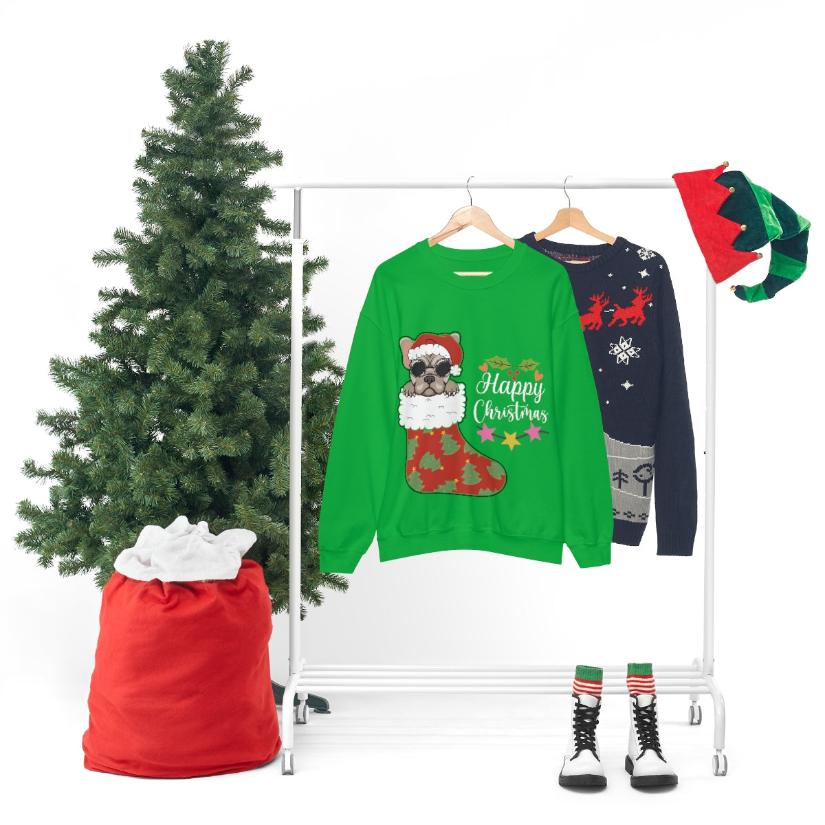 Merry Christmas Unisex Sweatshirts , Sweatshirt , Women Sweatshirt , Men Sweatshirt ,Crewneck Sweatshirt, Dog Christmas Printify