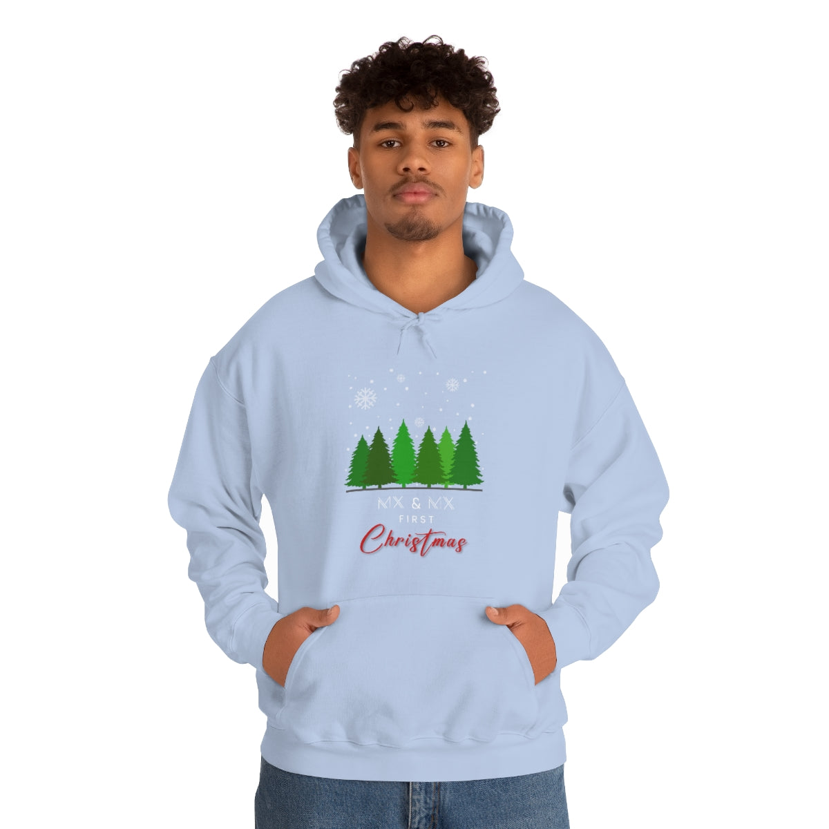 Christmas Custom Hoodie Unisex Custom Hoodie , Hooded Sweatshirt , Mx & Mx First Christmas Printify