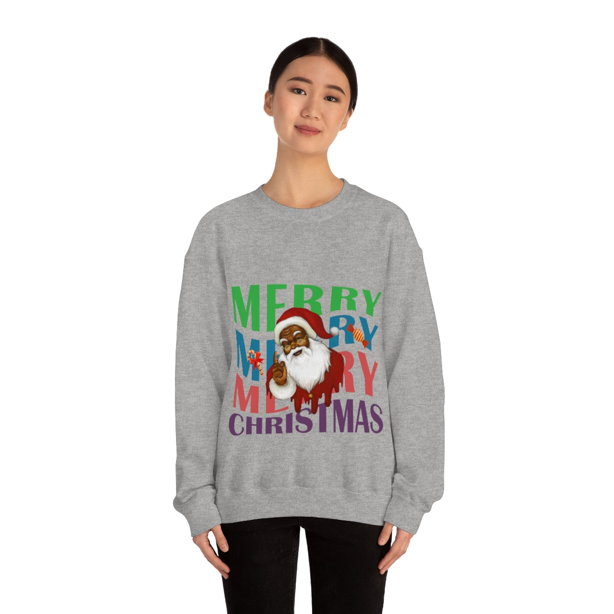 Merry Christmas Unisex Sweatshirts , Sweatshirt , Women Sweatshirt , Men Sweatshirt ,Crewneck Sweatshirt, Merry Merry Merry Christmas Printify