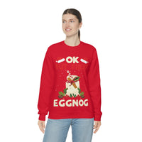 Thumbnail for Merry Christmas Unisex Sweatshirts , Sweatshirt , Women Sweatshirt , Men Sweatshirt ,Crewneck Sweatshirt, OK BUT FIRST EGGNOG Printify