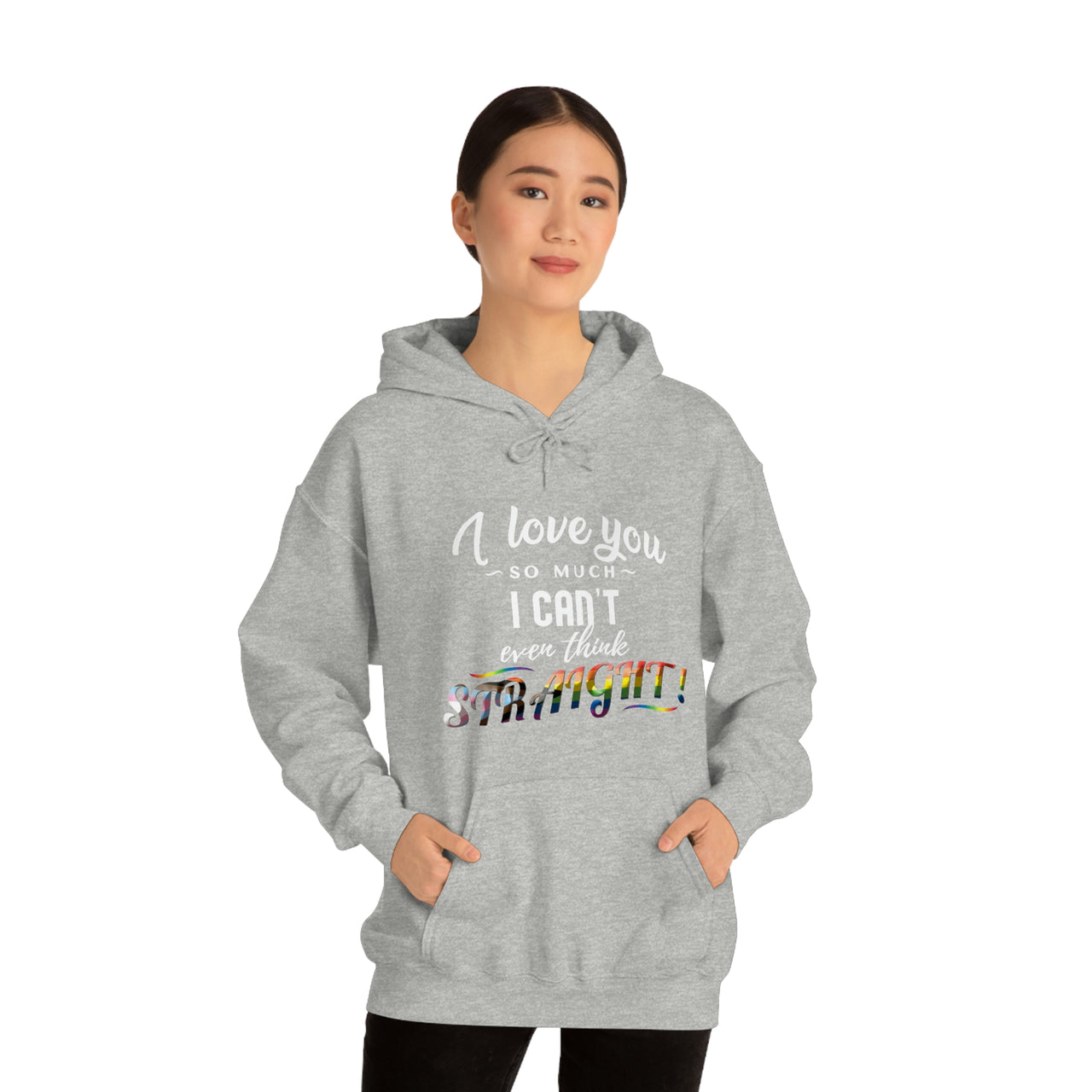 Progress Pride Flag LGBTQ Affirmation Hoodie Unisex Size - I Love You So Much Printify