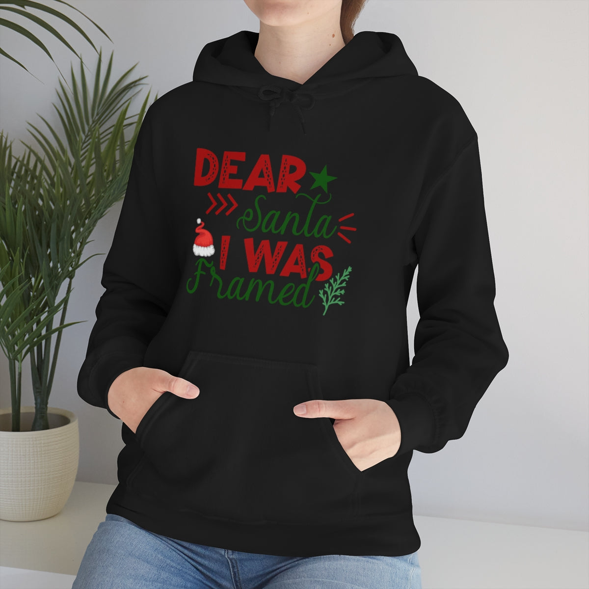 Merry Christmas Hoodie Unisex Custom Hoodie , Hooded Sweatshirt , Dear Santa I Was Framed Printify