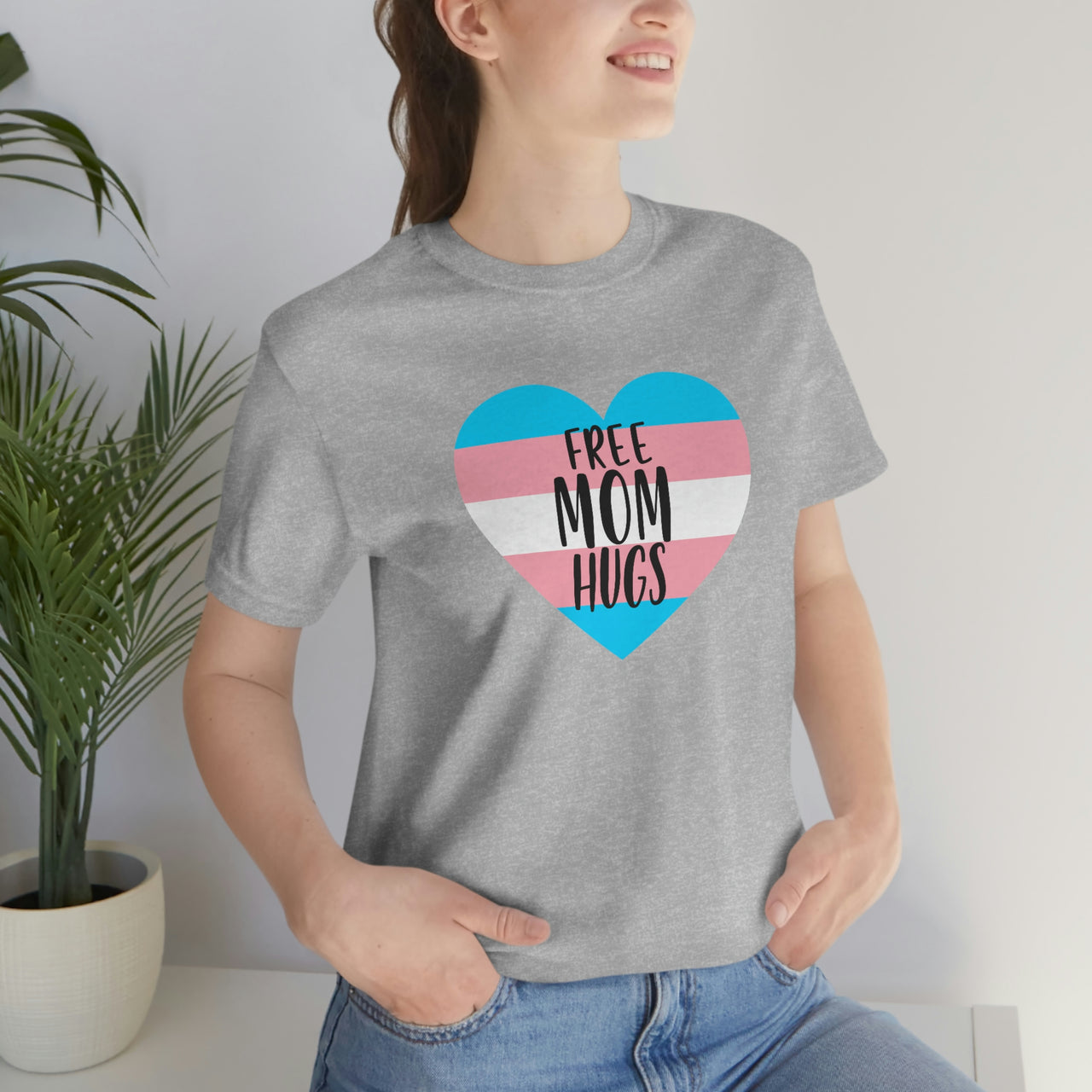 Transgender Pride Flag Mother's Day Unisex Short Sleeve Tee - Free Mom Hugs SHAVA CO