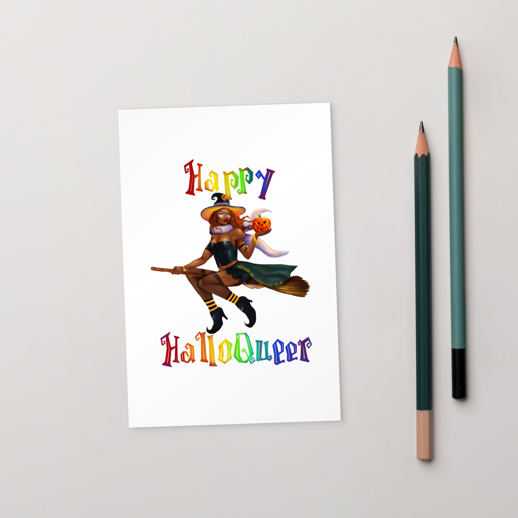 Transgender Halloween Standard Postcard-Trans Pride LGBT Halloween/Happy HalloQueer SHAVA