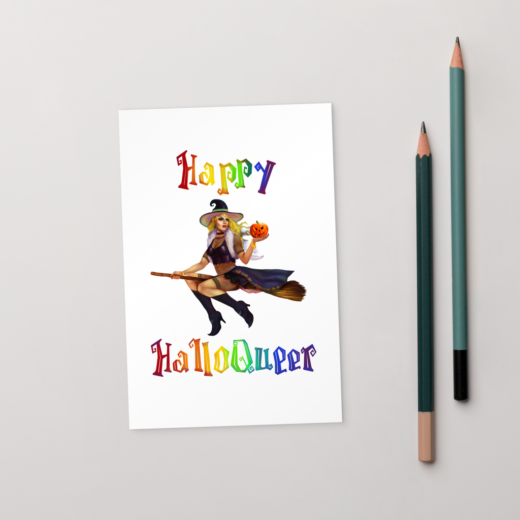 Transgender Halloween Standard Postcard-Trans Pride LGBT Halloween/Happy HalloQueer SHAVA