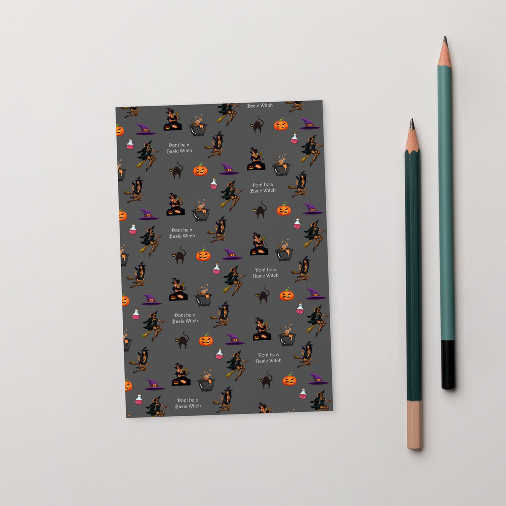 Halloween Standard Postcard, Halloween All Over Print Standard Postcard/Don't be a Basic Witch SHAVA
