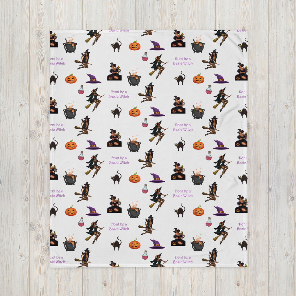Halloween Throw Blanket, Halloween All Over Print Throw Blanket/Don't be a Basic Witch SHAVA