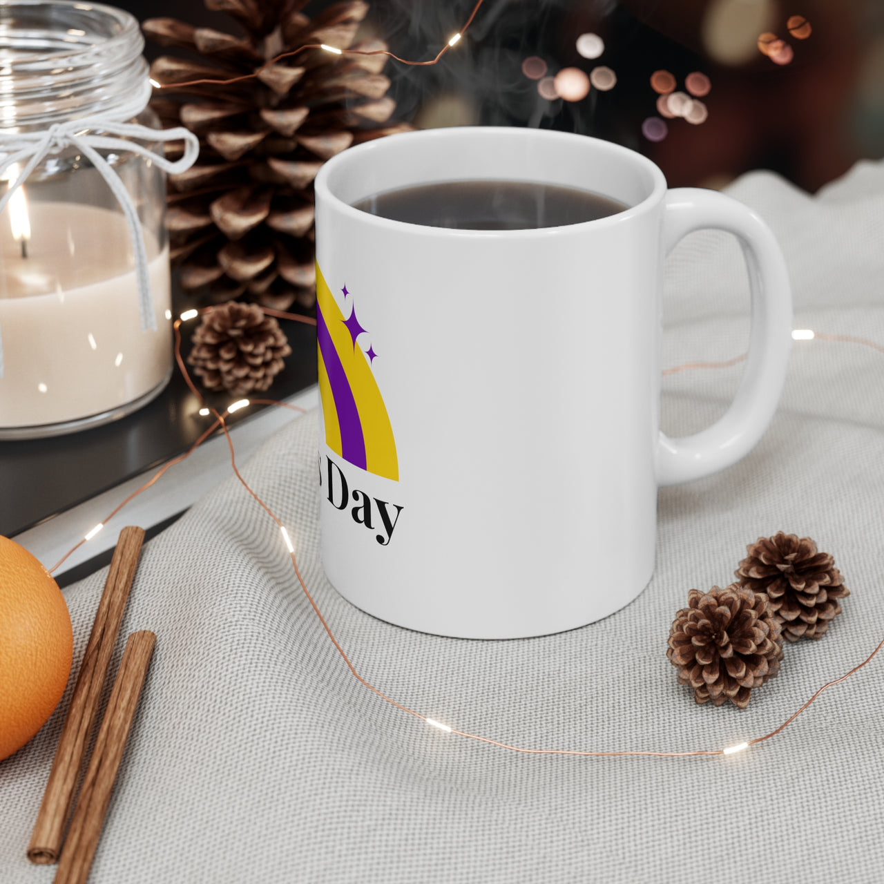 Intersexual Pride Flag Ceramic Mug - Father's Day Printify