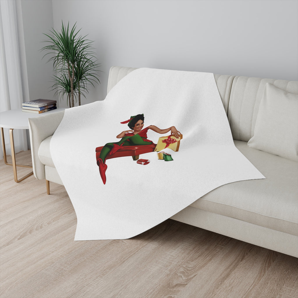 Christmas Sherpa Blanket, Merry Christmas Waiting For Santa Printify