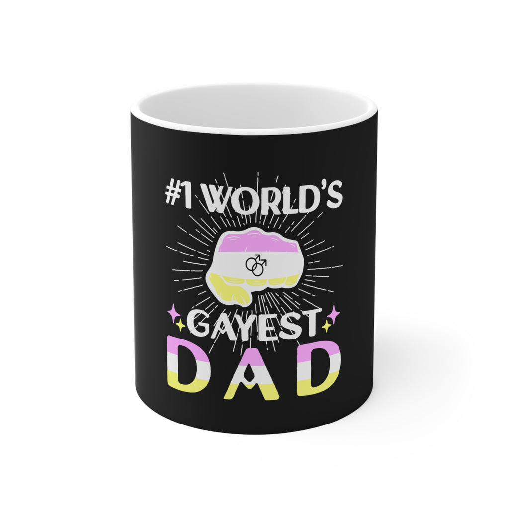 Twink Pride Flag Ceramic Mug - #1 World's Gayest Dad Printify