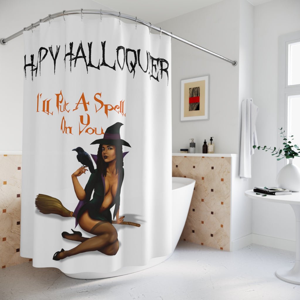 Halloween Polyester Shower Curtain - Happy Helloqueer -  I ll Put a Spell On You Printify