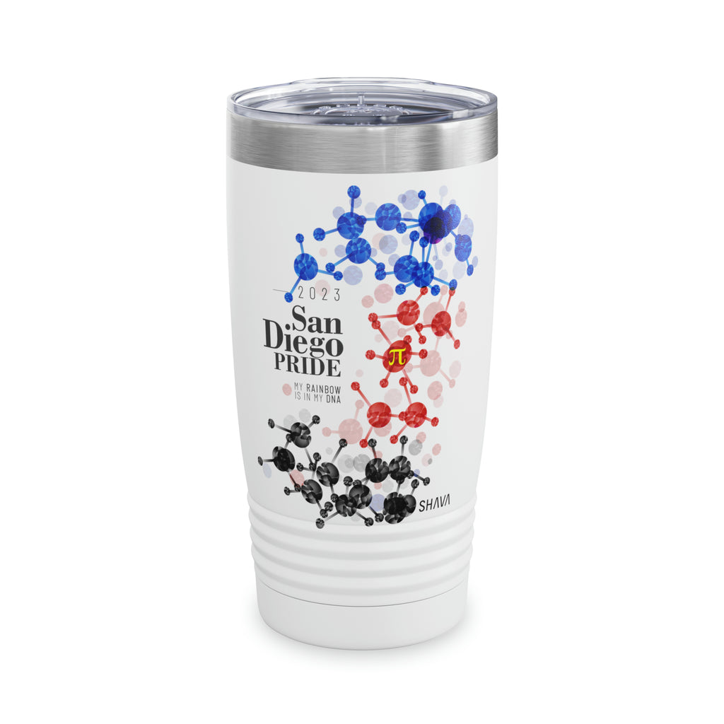 SHAVA CO Polyamory Flag 2023 Pride, San Diego Ringneck Tumbler 20oz - My Rainbow Is In My DNA Printify