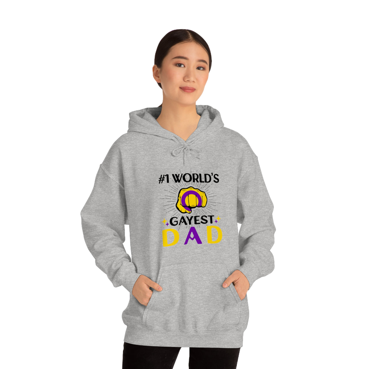 SHAVA CO Intersexual Flag , Unisex Heavy Blend™ Hooded Sweatshirt - #1 World's Gayest Dad Printify