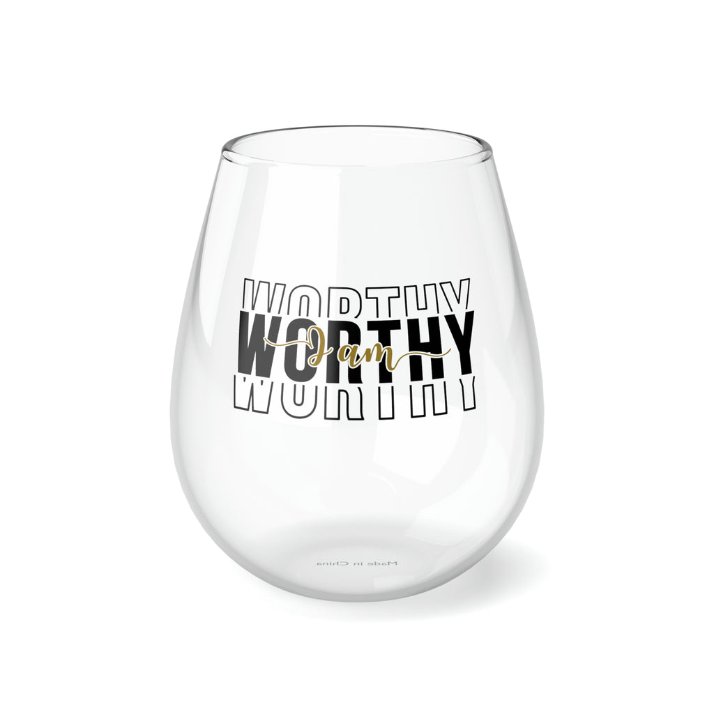 Christmas Stemless Wine Glass, Worthy Printify