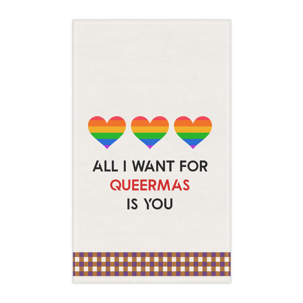 Christmas LGBTQ  Kitchen Towel - All I want For Quermas Is You Printify