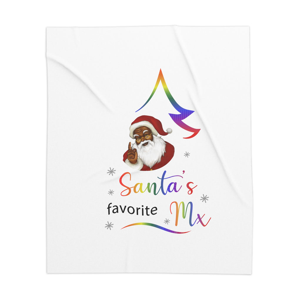 Christmas Lgbtq  Sherpa Blanket, Nonbinary SANTA’S FAVORITE Mx Printify