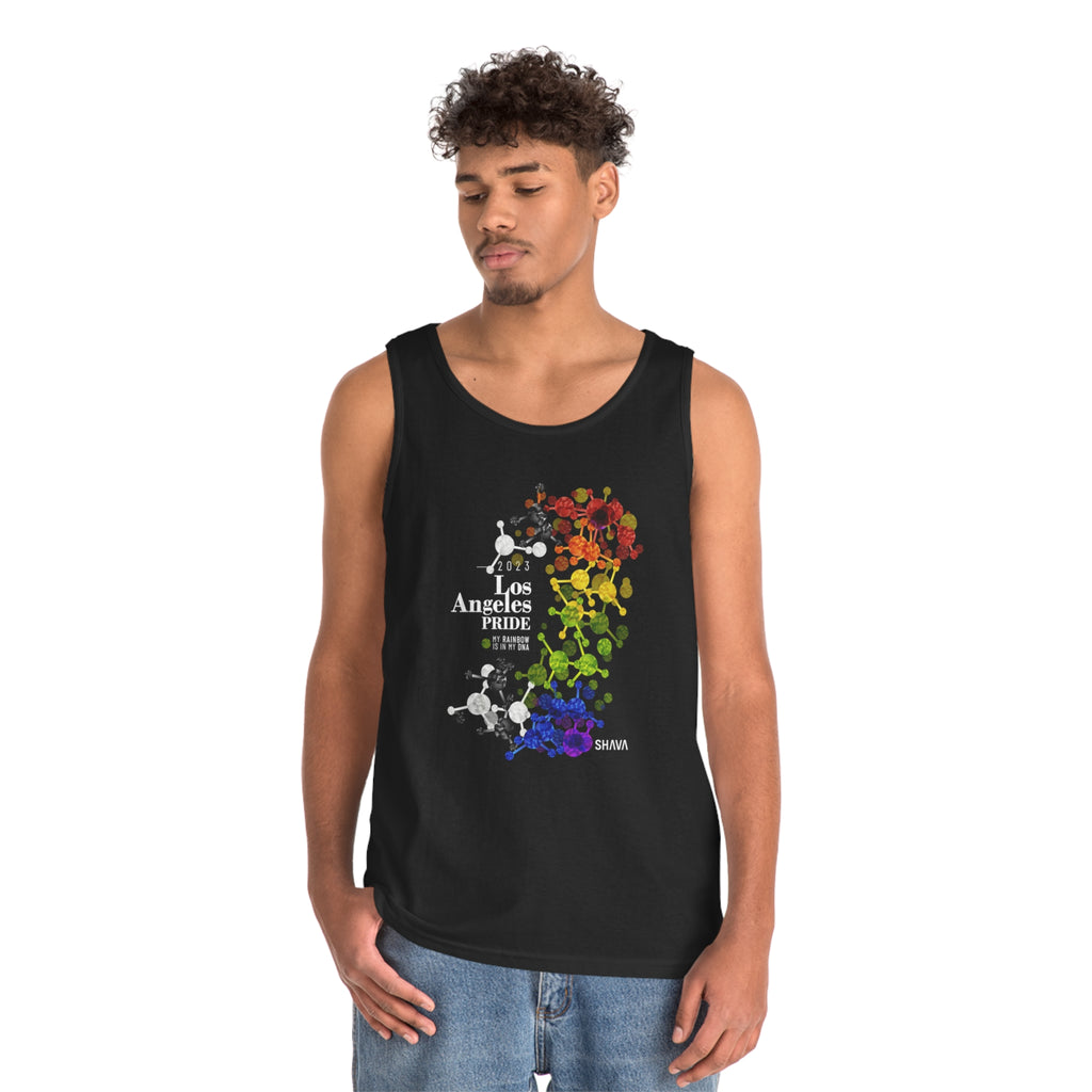 Straight Ally Flag Los Angeles Pride Heavy Cotton Tank Top Unisex Size - My Rainbow Is In My DNA Printify