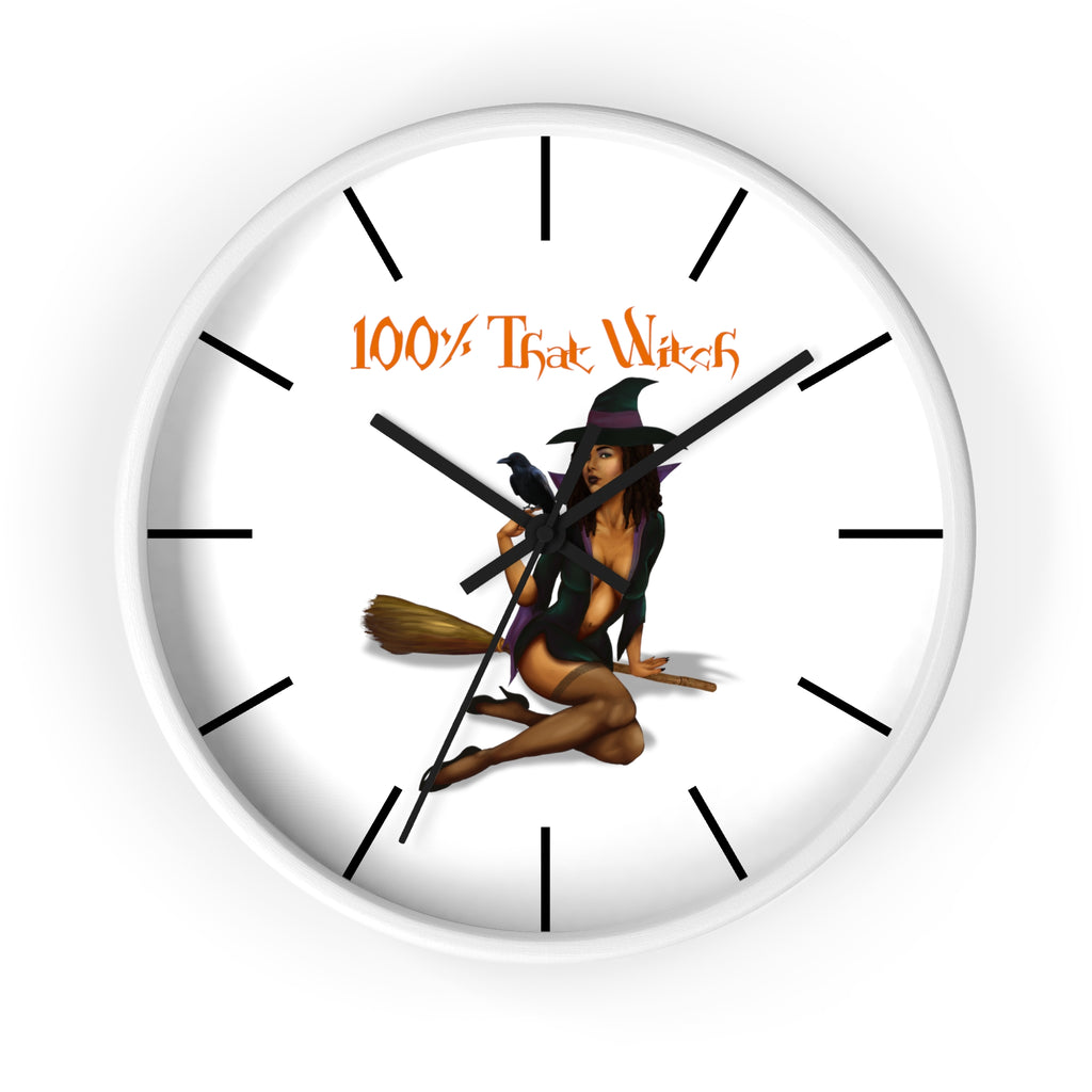 Halloween Wall Clock - 100% That Witch Printify